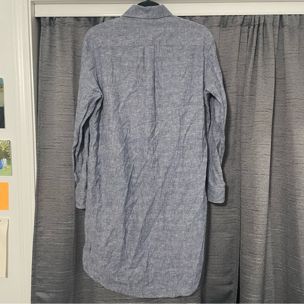 Emily Phillips Button Collared Shirt Dress Organic Cotton Hemp Casual Size 6 - Picture 3 of 6
